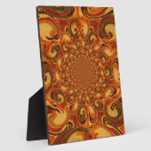 Plaque Photo Tons Abstraits orange, marron et vert (Côté)