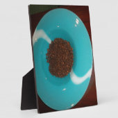Plaque Photo Touch of the Sea : A Cyan Bowl of Coffee (Côté)