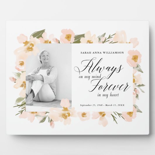 Plaque Photo Toujours dans mon esprit pour toujours dans mon mé (Devant)