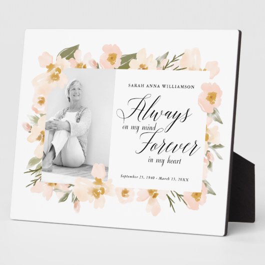 Plaque Photo Toujours dans mon esprit pour toujours dans mon mé (Côté)