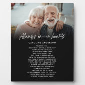 Plaque Photo Toujours dans nos cœurs Mémorial Photo Texte perso (Devant)