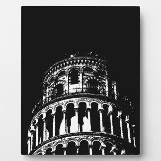 Plaque Photo Tour blanche noire de Pise Italie