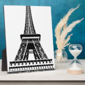 Plaque Photo Tour Eiffel noir blanc Paris France Art (Côté)