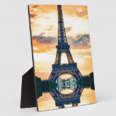 Plaque Photo Tour Eiffel Paris Soirée européenne (Côté)
