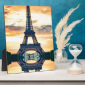 Plaque Photo Tour Eiffel Paris Soirée européenne (Côté)