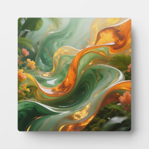 Plaque Photo Tourbillon émeraude tropical ambre