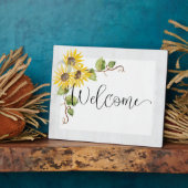 Plaque Photo Tournesol Bienvenue Mariage ou douche (Côté)