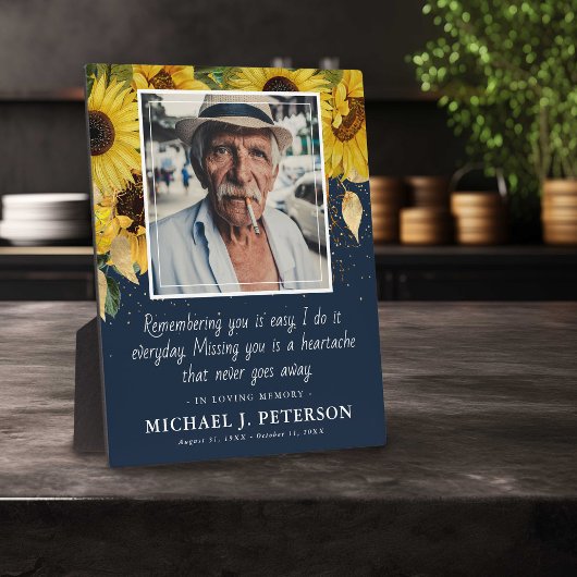 Plaque Photo Tournesol Élégant En Amour Mémoire Garde Photo