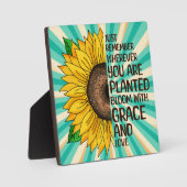 Plaque Photo Tournesol tiré à la main et citation (Recto)