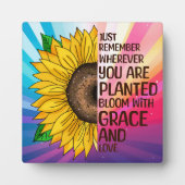 Plaque Photo Tournesol tiré à la main et citation (Devant)