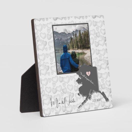 Plaque Photo Tout a commencé ici Alaska, Personnaliser photo (Recto)