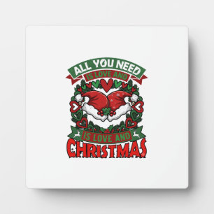 Plaque Photo Tout ce dont vous avez besoin est l'amour Noël Cha