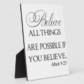 Plaque Photo Tout Est Possible Si Vous Croyez (Côté)