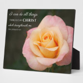 Plaque Photo Tout par Christ Philippiens 4:13 Rose (Côté)