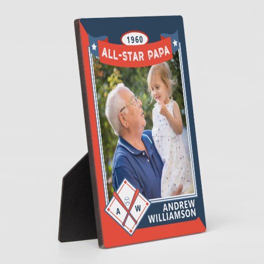 Plaque Photo Toutes les cartes de base-ball personnalisées Star (Côté)