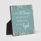 Plaque Photo Toutes Les Choses Travaillent Ensemble - Rm 8:28 (Recto)