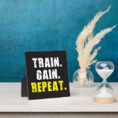 Plaque Photo TRAIN, GAIN, REPEAT - Gym Workout Motivational (Insitu)