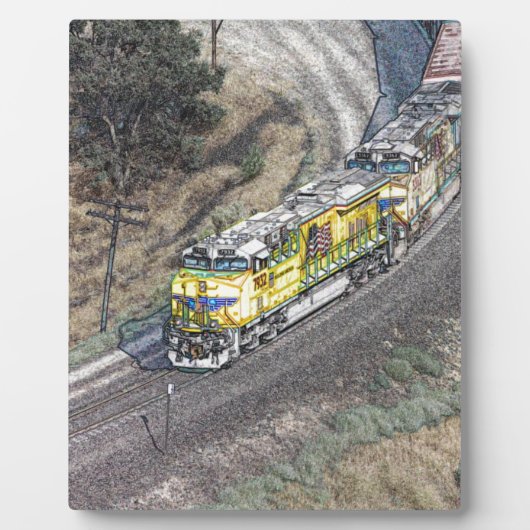 Plaque Photo Train sur la boucle Tehachapi (Devant)