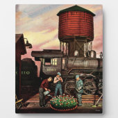 Plaque Photo Train Yard Flower Garden par Stevan Dohanos (Devant)