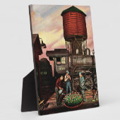 Plaque Photo Train Yard Flower Garden par Stevan Dohanos (Côté)