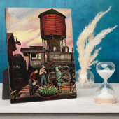 Plaque Photo Train Yard Flower Garden par Stevan Dohanos (Côté)