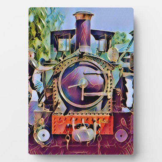 PLAQUE PHOTO TRAINS À VAPEUR (Devant)