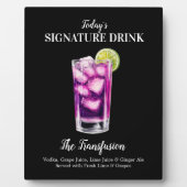 Plaque Photo Transfusion Cocktail Bar Boisson Signal Personnali (Devant)