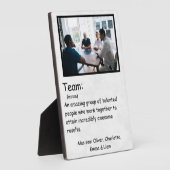 Plaque Photo Travail d'équipe de définition et de photographie  (Côté)