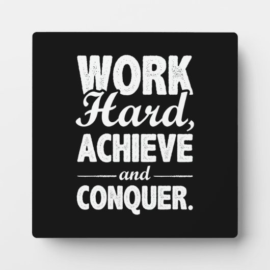 Plaque Photo Travailler dur et conquérir - Gym, Hustle, Succès (Devant)