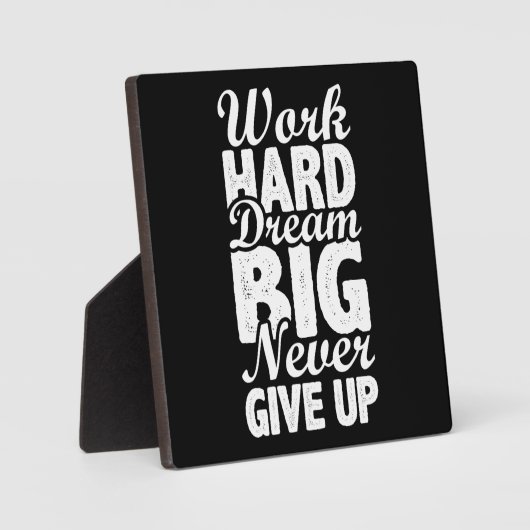 Plaque Photo Travaillez dur N'abandonnez jamais - Gymnase, Hust (Recto)