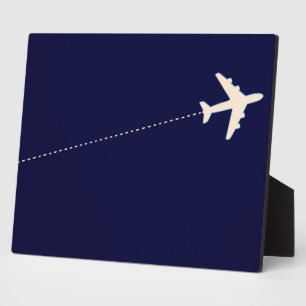 Plaque Photo travel airplane with dotted line