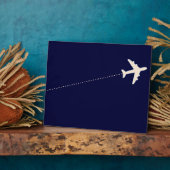 Plaque Photo travel airplane with dotted line (Côté)