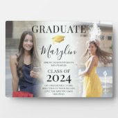 Plaque Photo Trendy 2 Photo Graduation, Nom & Citation Keepsaké (Devant)
