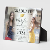 Plaque Photo Trendy 2 Photo Graduation, Nom & Citation Keepsaké (Côté)