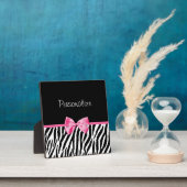 Plaque Photo Trendy Black And White Zebra Print Rose Ribbon (Insitu)