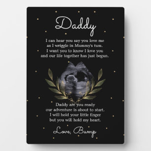 Plaque Photo Trendy Elegant Bump to Daddy Poem