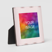 Plaque Photo Trendy Upload Your Photo or Logo Rose Gold Easel (Recto)