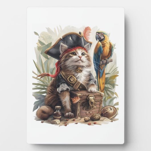 Plaque Photo Trésor de Chat Pirate (Devant)