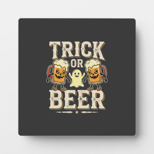 Plaque Photo Trick or Beer Halloween Beer Design_1