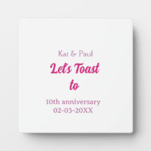 Trinquons au 10ème anniversaire de mariage rose no