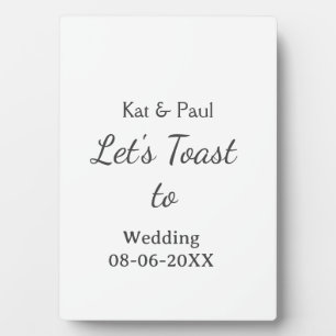Plaque Photo Trinquons au mariage nom date couple simple