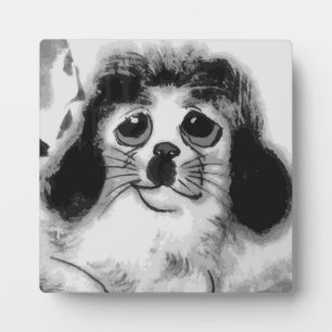 PLAQUE PHOTO TRISTE CHIEN