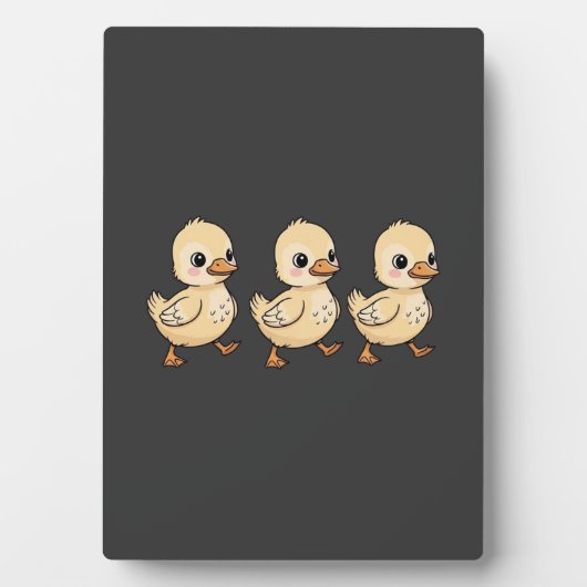 Plaque Photo Trois colliers marchant dans une rangée - mignon (Devant)