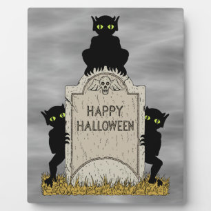 Plaque Photo Trois diablotins Joyeux Halloween