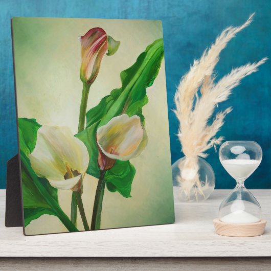 Plaque Photo Trois lys calla Incroyable peinture acrylique bota (Côté)