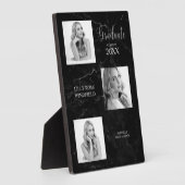 Plaque Photo Trois photos Annonces des diplômés Marbre noir (Côté)
