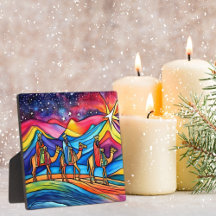 Trois Sages Hommes Coloré Noël Fête