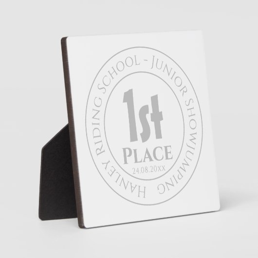 Plaque Photo Trophée de saut d'obstacles de l'école d'équitatio (Recto)
