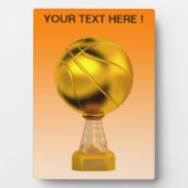 Plaque Photo Trophée d'or de basketball (Devant)