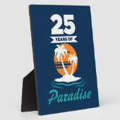 Plaque Photo Tropical Beach Silver 25e anniversaire Mariage (Côté)